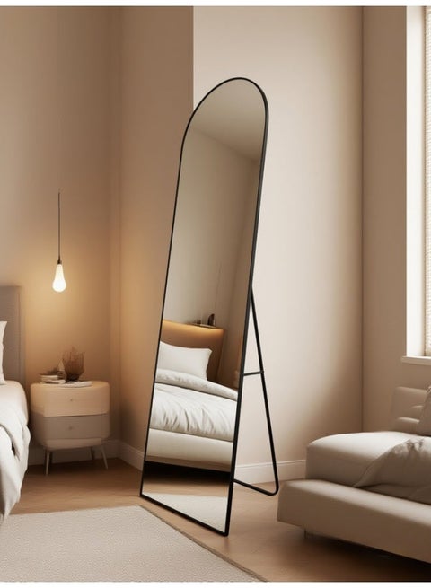 مرآة أرضية كاملة الطول مع حامل معلق لغرفة النوم وغرفة المعيشة ومدخل المنزل 46 × 160 سم